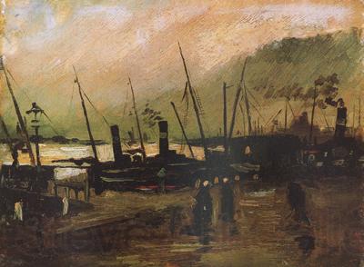 Vincent Van Gogh Quayside wtih Ships in Antwerp (nn04) Spain oil painting art